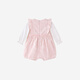 YEEHOO shopping mall same style baby jumpsuit for girls, long-sleeved jumpsuit, cute baby clothes, spring and summer romper, light pink color 66cm