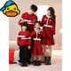 G.duck fried street parent-child clothing autumn and winter girls spring and autumn burgundy sweater mother and daughter small fragrant dress festive sweater red sweater 90 boys