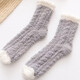 New mid-calf socks, women's home socks, sleeping socks, autumn and winter home floor socks, adult winter sleep confinement socks, coral velvet mid-calf socks, white 1 light purple 1 coffee 1 one size fits all