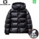 LILANZ High-end Winter Black Gold Down Jacket Men's Short Winter Couple Couple Mid-Length Goose Down Jacket Women's Jacket Winter Black Short High Quality 90 Goose Down S 80-100Jin Jin is equal to 0.5 kg