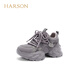 Hazen thick-soled heightening fashion casual shoes 2026 new mesh sports style dad shoes outdoor travel shoes for women purple synthetic leather 35