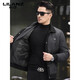 LILANZ knitted lapel down jacket winter new men's fashion splicing trend warm short men's jacket trend black M 170
