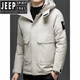 JEEP SPIRIT2026 Новый зимний мужской пуховик Мужская теплая куртка среднего возраста Утепленная куртка для папы 8688 Пуховик Moon Silver White L (80-100Jin Jin равен 0,5 кг)