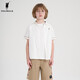 POLOWALK children's summer shirt boys' short-sleeved top shirt comfortable and fashionable white 110 cm
