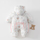 Wua wua baby jumpsuit, thickened windproof baby clothes, newborn warm winter clothes, new year clothes for going out, pastoral duck 180g quilted, suitable for under 13 years old, 90cm, 12-15 months, weight 18-26Jin Jin is equal to 0.5kg