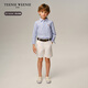 Teenie Weenie Kids 26-year new classic college style striped cotton shirt for boys and girls, pink 130 cm