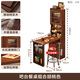 Yahua Xiangshe black walnut solid wood sideboard bar table living room small apartment retractable storage partition integrated cabinet black walnut bar table combination