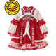 G.duck brand children's clothing Lolita princess dress girls winter thickened warm dress children's velvet Hanfu New Year's dress red 110 cm