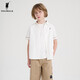 POLOWALK children's summer shirt boys' short-sleeved top shirt comfortable and fashionable white 110 cm