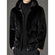 Lilang Lilang Men's Fur Hooded Coat 2024 Winter Casual Reversible Shenandoah Mink Fashion Fur One-piece Warmth Black M 48/170