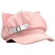 Parmaito cat-ear beret, female niche two-dimensional subculture sweet octagonal hat, big head circumference, small face, pink, one size fits all
