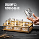 German imported quality mini exquisite two-liang white wine glass home set with high-end sense of two cups, gold-painted 6 cups, 1 rack and 1 pot, mini rain flower cup + thickened bamboo cup holder