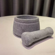 Yusenyi natural gray bluestone raw stone garlic pounder household stone grinder manual garlic paste artifact kitchen pounder pot frosted model set 1ml frosted model set