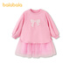 BALABALA balaOne children's clothing children's dress girls 2026 new spring sweatshirt mesh skirt red tone 00366 90
