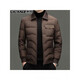 LILANZ Men's Lightweight Down Jacket New Middle-aged Fashionable Casual Versatile Warm and Coldproof Lapel Jacket for Men Brown 14XL (195)
