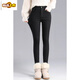 First diameter outer wear leggings for women 2026 new autumn and winter plus velvet pants for women with small feet, black thickened lamb velvet small black cotton pants, lamb velvet black trousers - button waist, no snagging, S size (weight suitable for 86-95 Jin Jin is equal to 0.5 kg)