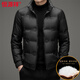 Hengyuanxiang Autumn and Winter 2026 New Down Jacket Men's Stand Collar Casual Warm White Duck Down Men's Short Jacket Trendy Black L