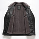 Dad's winter coat, middle-aged men's fur one-piece lapel leather jacket, middle-aged and elderly men's velvet thickened leather jacket, black L 175 size 105-120Jin Jin is equal to 0.5 kg