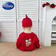 Disney Festive Parent-Child Outfits Autumn and Winter 2025 Year of the Horse Red Family of Three and Four Sweaters Mother and Daughter Mother and Baby Baby Romper Women's Red (No Velvet) 80 Size Baby One-piece with Hat