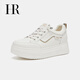 HR Helena women's shoes 2025 winter new thick sole heightening white shoes sneakers round toe laces comfortable and versatile Mi Xing 35