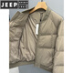 JEEP SPIRIT Winter New Men's Baseball Collar Down Jacket American Trendy Versatile Loose Thick Warm White Duck Down Jacket Men Champagne Color (High Quality Down Jacket) L Recommendation 100-115Jin Jin equals 0.5 kg