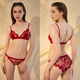 Victoria Palace Sexy Underwear Women's Thin Cotton Eyelashes Lace Wire-Free Bra Triangular Cup Zodiac Year Red Push-up Push-Up Underwear Red S