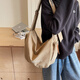 OTHER/Other Korean large-capacity women's canvas bag 2025 new work clothes messenger bag sports travel bicycle dumpling bag black small size