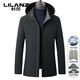 LILANZ Light Luxury Men's Mid-Length Hooded Goose Down Down Jacket Winter Removable Liner Dad Thickened Warm Jacket Gray Green M 170