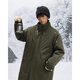 Shelley Jones mid-length knee-high army green coat cotton men's winter new thickened warm jacket jacket clothing dark olive green XL recommended 125-135Jin Jin equals 0.5 kg