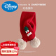 Disney children's Christmas red scarf for boys and girls in autumn and winter and new year thickened warm knitted wool baby scarf red snowman* (19*120 one size fits all