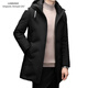 Emporio Armani EA7 Armani winter clothing middle-aged men's stand-up collar hooded down jacket men's business commuting casual solid color warm thickened outer black M 170