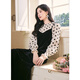 Qiushui Yiren Retro Lyocell Shirt Suspender Velvet Skirt 2025 Autumn New Women's Fashionable Versatile Suit Polka Dot XL