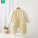 Wooden wooden house infants and young children winter thin cotton plus velvet plus cotton cartoon small fresh warm cotton baby girl warm one-piece outer clothing light yellow 66cm 36cm