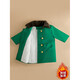 Burwilde international brand children's green military coat cotton thickened mid-length coat children's winter clothing thickened warm baby green single-piece military coat 140 cm
