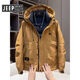 JEEP SPIRIT Jeep Workwear Down Jacket Men's Winter Thickened American Style Jacket White Duck Down Hooded Jacket Men's Warmth Protection Black M Recommended 105-125Jin Jin equals 0.5 kg