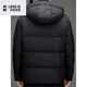 丨Lilang丨Lilang Men's Down Jacket Winter New Business Casual Middle-aged Stand Collar Hooded White Duck Down Men's Warm Jacket Black M 170