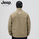 JEEP SPIRIT Men's Jacket Spring and Autumn 2026 New Trendy Brand Stand Collar Loose Casual Men's Top Work Jacket Men's Spring Green L (Recommended 110-130 Jin Jin equals 0.5 kg)