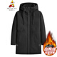 Scarecrow Fat Brother 2025 winter new men's fashion hooded down jacket plus size warm mid-length down jacket black 5XL