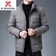 KBXNG Jinba 2025 white duck down jacket men's jacket middle-aged and elderly warm winter thickened casual stand-up collar short down 315 black M 170