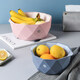 Shijanu new product double-layer draining vegetable basin home kitchen fruit basket small blue