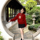 Woodpecker New Chinese Style National Style Plate Button White Horse Red Christmas Sweater for Women 2026 New Winter Zodiac Year of the Horse Clothes New Chinese Sweater for the Year of the Horse Beautiful and great-looking early autumn outfit Unique and beautiful early autumn super M