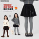 I.KARNOW girls velvet skirt winter 2026 new children's winter clothing high-end skirt big children fashion black skirt 4500 black velvet skirt no pantyhose 140