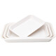 Tuojin imported quality plastic tray from Germany, water cup, tea tray, melamine rectangular tray, white household kindergarten dinner plate, straight edge tray_medium size_thick and affordable