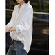 Demana 100 pure cotton spring cool and smart V-shaped lapel outer shirt lace decorated women's shirt