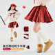 Yoyo One Girls Skirt Winter 2025 New Children's Red Plaid Woolen Skirt Girls New Year Skirt New Year 4507 Red 140 140cm