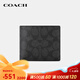 COACH JD Outlet Brand Direct Supply Men's Short Folding Wallet Card Holder Gray Chinese Valentine's Day Gift