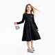 Annil children's clothing girls' long-sleeved dress 2026 spring new style black 110