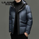 利郎（LILANZ）防寒保暖男士短款羽绒服宽松加厚面包服白鸭绒连帽工装外套潮 黑色 M