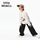 Little MO&Co.5A antibacterial pure cotton little moco children's clothing 26 spring new style for boys and girls original rabbit printed long-sleeved T-shirt, white, antibacterial 160 160/76