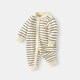 BORBOON B baby clothes jumpsuit spring 2026 new baby boy knitted jacket small month old baby spring and autumn crawling clothes striped bear 66cm